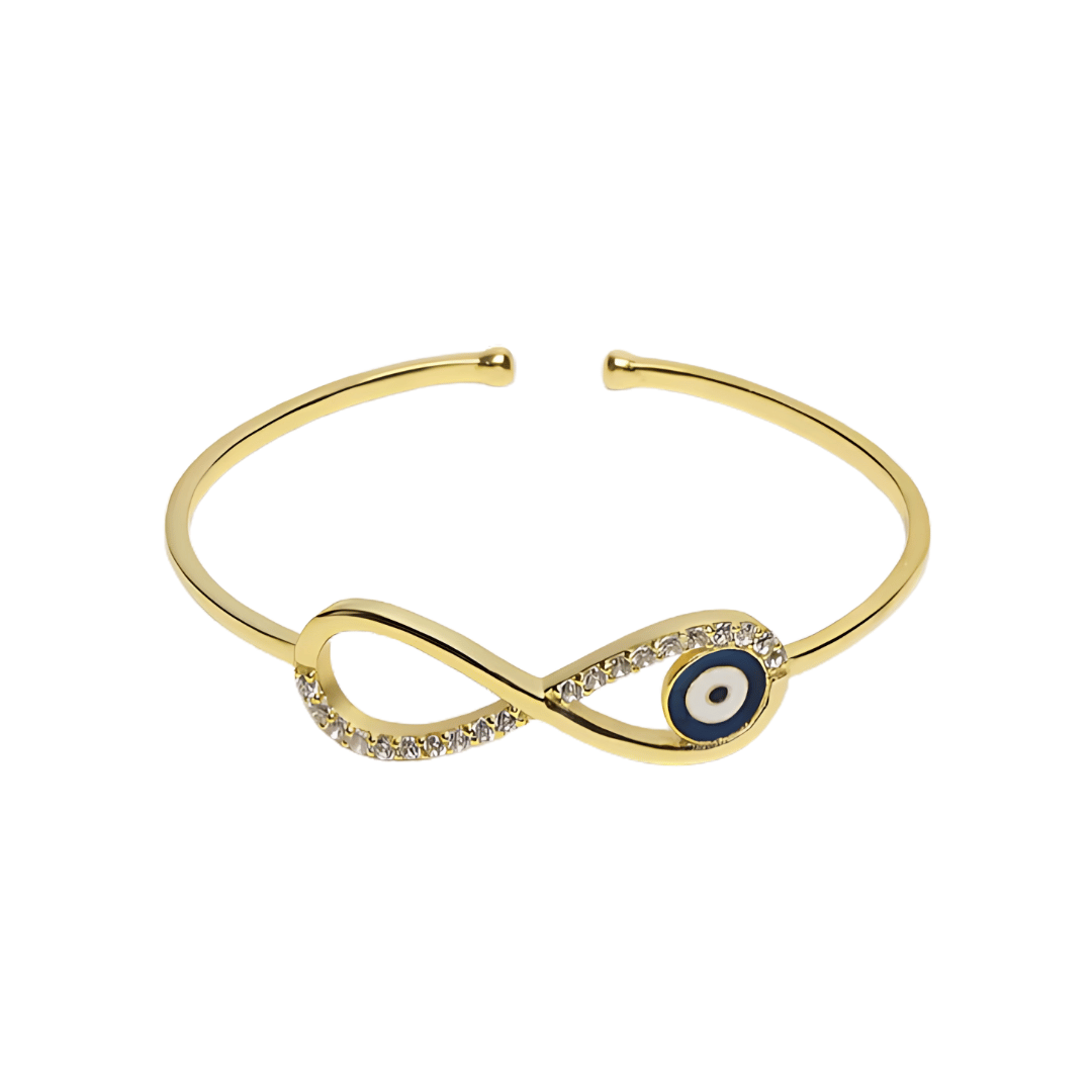 Evil Eye Infinity Women's Bracelet in Gold – ZIA Silver Jewellery