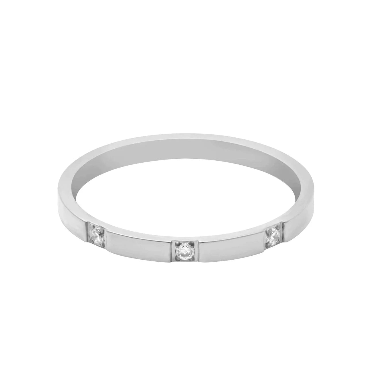 3 stone silver ring for her