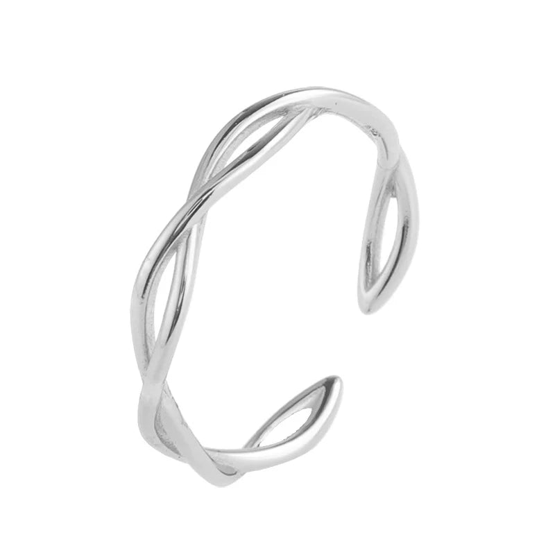Silver ring infinity open