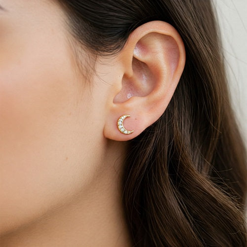 Crescent Silver Earring