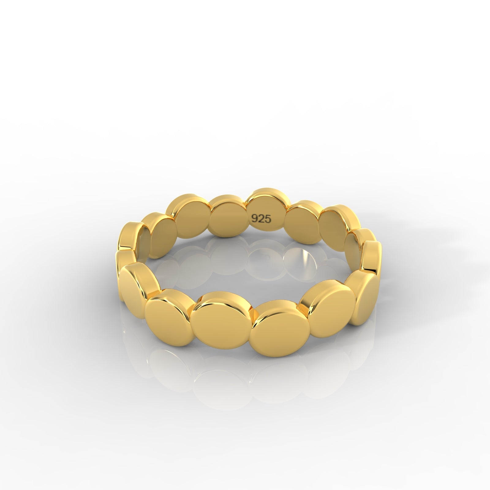 Gold Polish Trendy Silver Ring