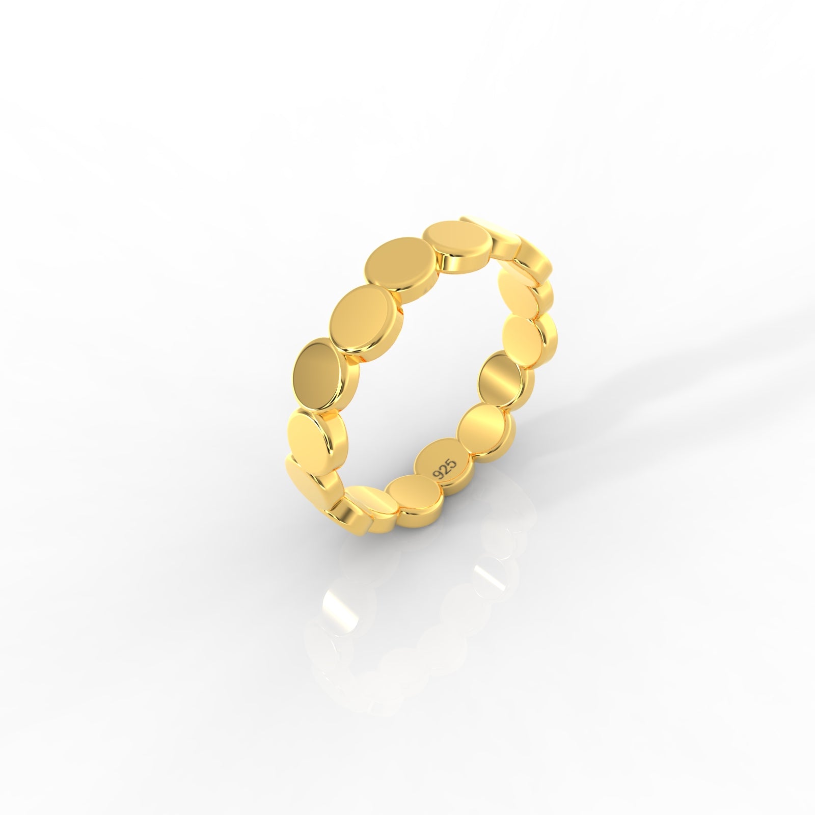 Gold Polish Trendy Silver Ring