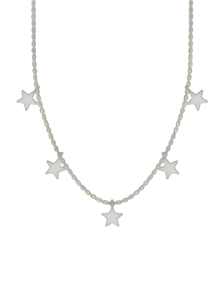 Stars Charms Necklace | Rhodium Plating 92.5 Silver