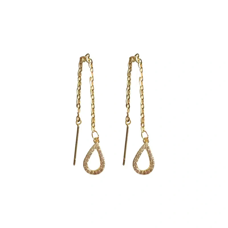 Elegant Silver Drop Chain Earring