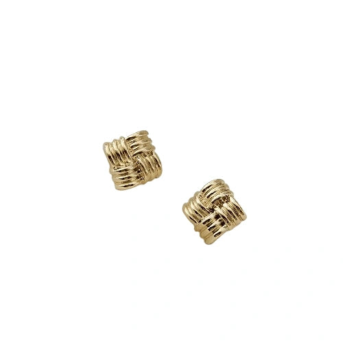Square Shape Silver Stud Earring